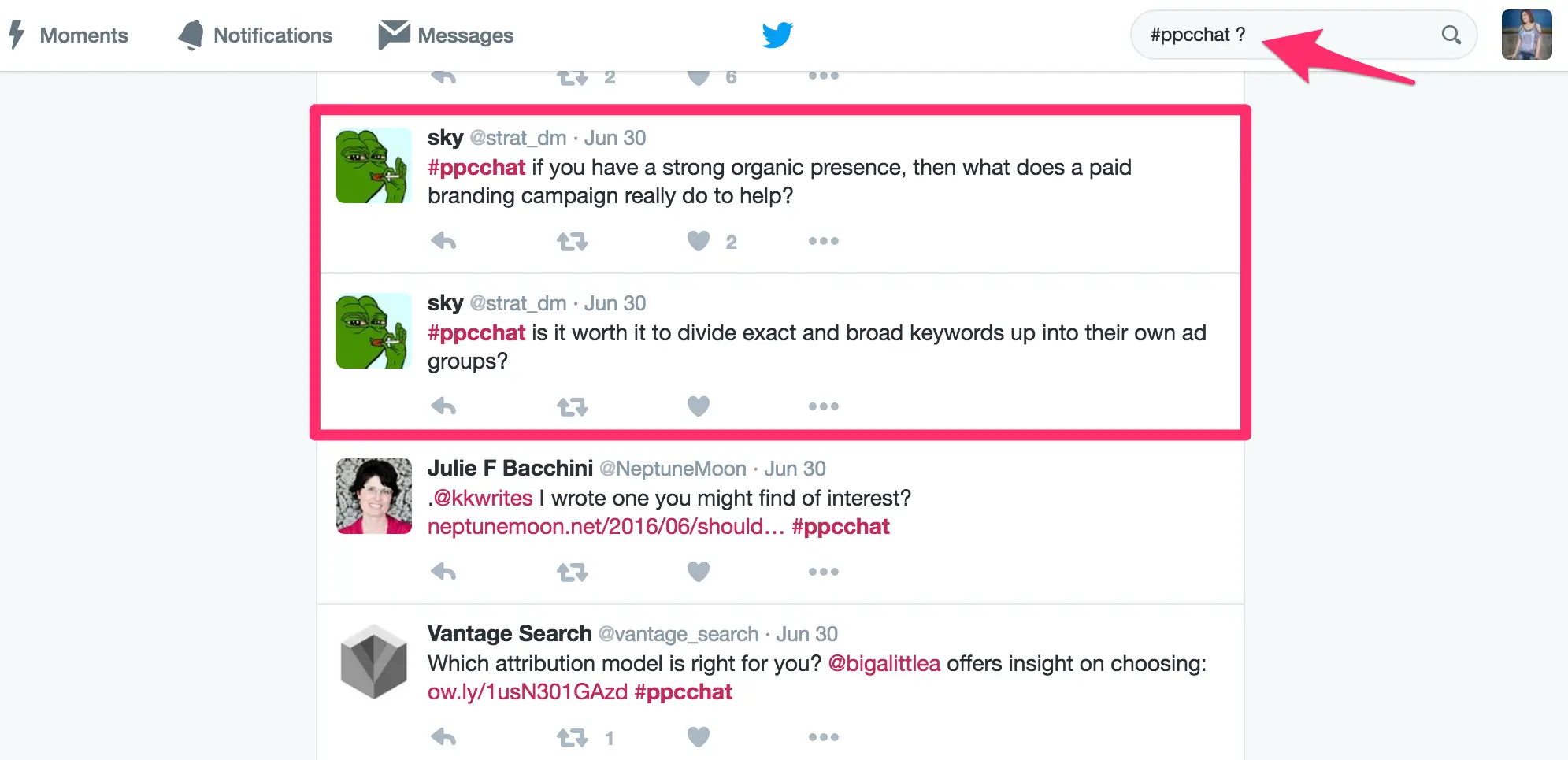 Example Questions found in Twitter Chats